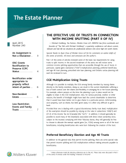 The Effective Use of Trusts in Connection with Income Splitting