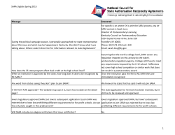 SARA Update Spring 2015 Message Answered During the political