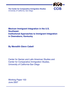 Mexican Immigrant Integration in the US Southeast
