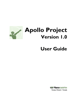 Apollo Project Version 1.0 User Guide
