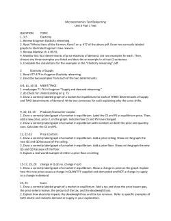 Microeconomics Test Relearning Unit II Part 1 Test QUESTION