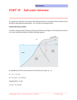 PART 18 Salt-water intrusion - Dr. M. Zreda