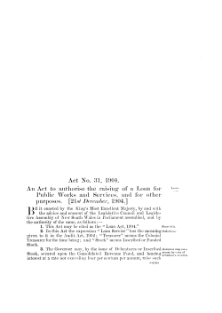 Act No. 31, 1901. An Act to authorise the raising