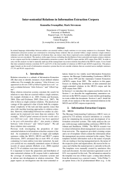 Inter-sentential Relations in Information Extraction Corpora