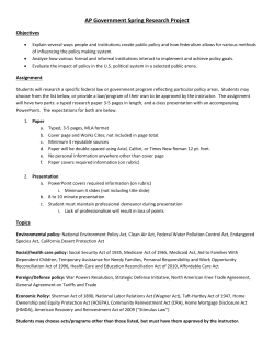 AP Government Spring Research Project