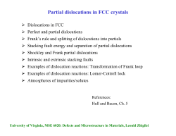 Partial dislocations in fcc - ITS