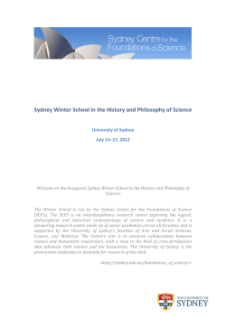 Sydney Winter School in the History and Philosophy of Science
