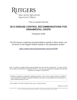 2012 Disease Control Recommendations for Ornamental Crops