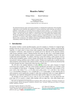 Reactive Safety - Modelling of Technical Systems Group