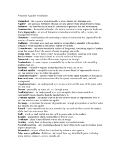 Awesome Aquifers Vocabulary Watershed &ndash; the region or area
