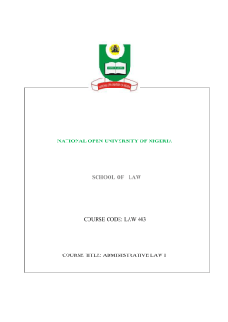 LAW 443 - National Open University of Nigeria