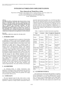 integer factorization implementations