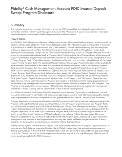 Fidelity&reg; Cash Management Account FDIC