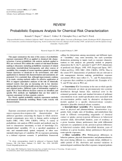 REVIEW Probabilistic Exposure Analysis for