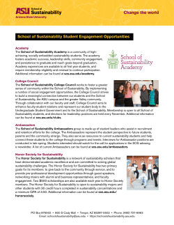 Engagement Opportunities - ASU School of Sustainability