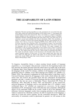 the learnability of latin stress