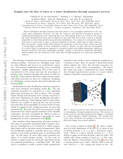 Insights into the flux of water in a water desalination through