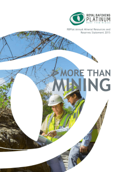 Mineral Resources and Reserves statement