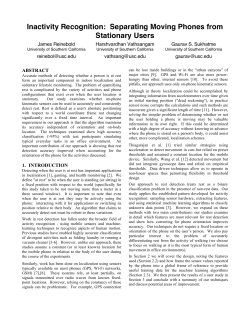 Inactivity Recognition: Separating Moving Phones from Stationary