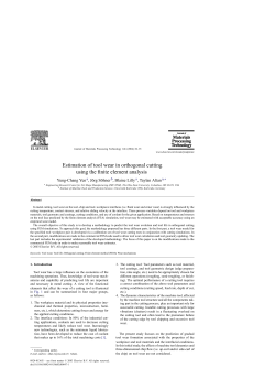 Estimation of tool wear in orthogonal cutting