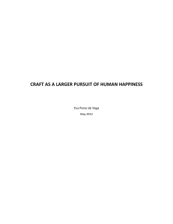 Craft as a Pursuit of Happiness