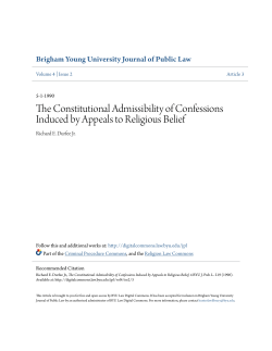 The Constitutional Admissibility of Confessions Induced by Appeals