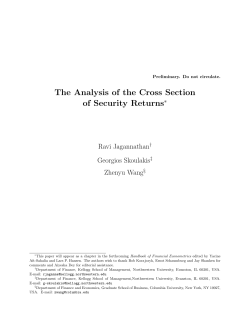 The Analysis of the Cross Section of Security Returns&lowast;