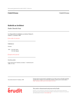 Kubrick as Architect