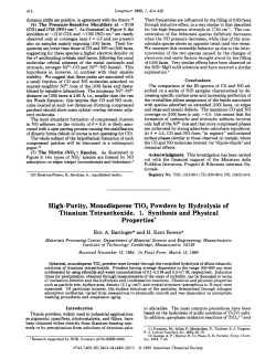 High-Purity, Monodisperse TiOz Powders by Hydrolysis of Titanium