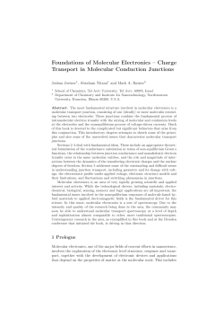 Foundations of Molecular Electronics &ndash; Charge Transport in