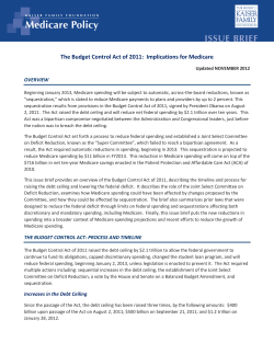 The Budget Control Act of 2011: Implications for Medicare