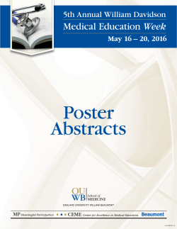 Poster Abstract Booklet 2016