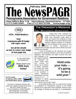 Lobbyists are - Pennsylvania Association for Government Relations