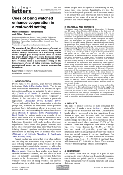 Cues of being watched enhance cooperation in a real