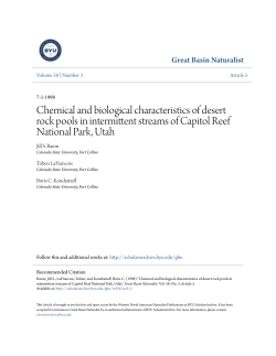 Chemical and biological characteristics of desert rock pools in