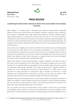 press release - Adhaalath Party