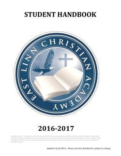 Student Handbook - East Linn Christian Academy