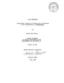 Thomas Mann`s concept of religion and its relevance to the