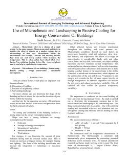 Use of Microclimate and Landscaping in Passive Cooling