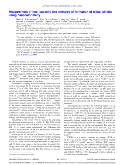 Measurement of heat capacity and enthalpy of formation of nickel