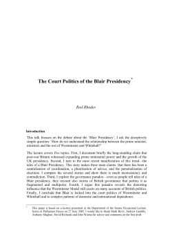 The Court Politics of the Blair Presidency