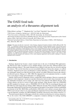 The OAEI food task: an analysis of a thesaurus alignment