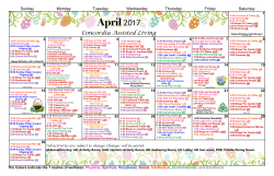Assisted Living Activities Calendar