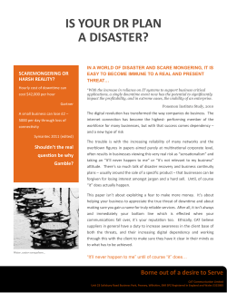 is your dr plan a disaster?