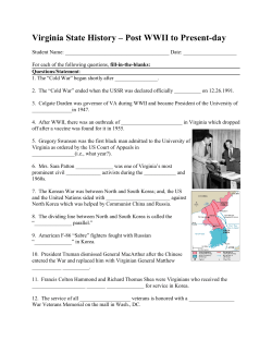 Unit 16.Virginia State History.Student reponse Sheet.w.answers