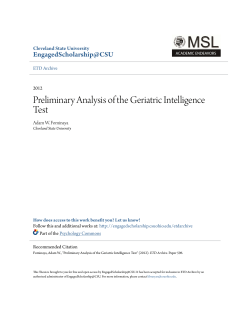 Preliminary Analysis of the Geriatric Intelligence Test