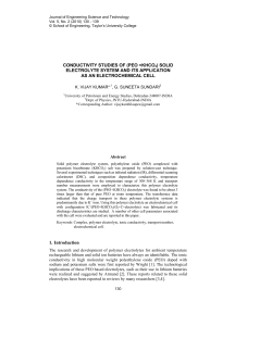 CONDUCTIVITY STUDIES OF (PEO +KHCO3) SOLID