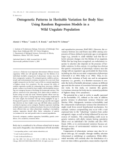 Ontogenetic Patterns in Heritable Variation for Body Size: Using