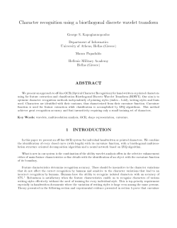 Character Recognition using a Biorthogonal Discrete Wavelet