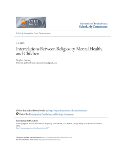 Interrelations Between Religiosity, Mental Health, And Children